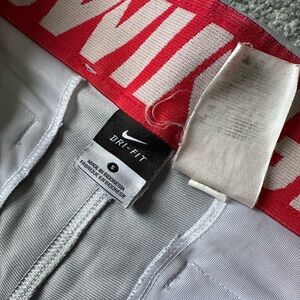 Nike Men’s Gray Baseball Pants red stripes. Size Small
